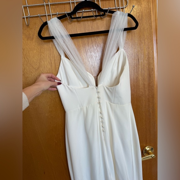 Alexandra Grecco Frankie Wedding Dress – Silk Crepe with Tulle Cap Sleeves - Picture 9 of 15